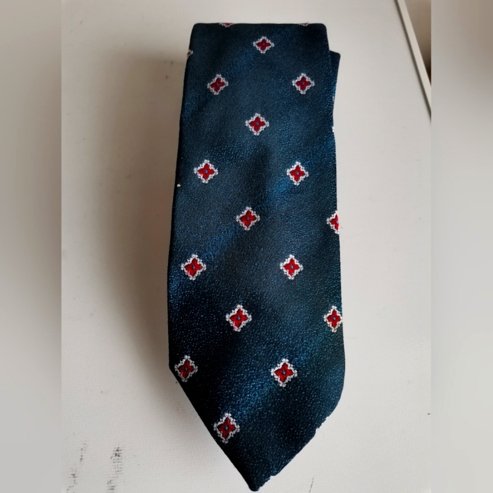 VTG Prince Consort Golden Clasp Red & Blue  Men's Tie Necktie - RARE!